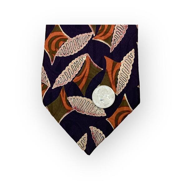 Talbott Studio Black Orange Olive Cream Silk Tie SALE - Picture 4 of 7